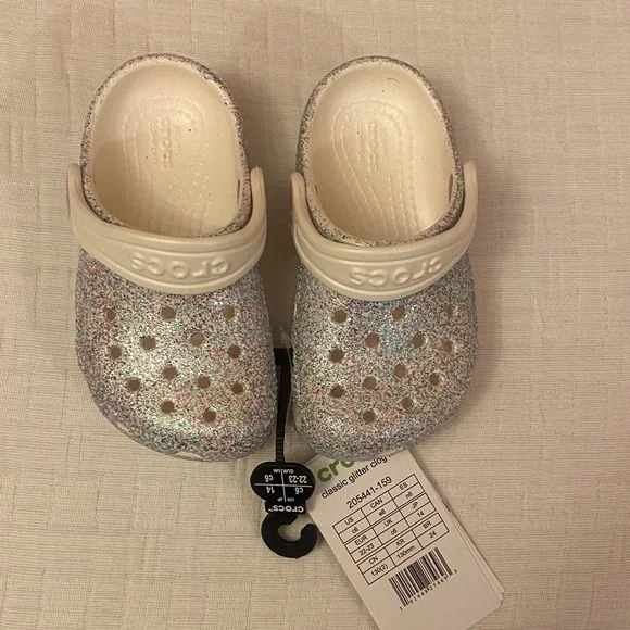 CROCS Kids Glitter Clogs - Shimmering Multicolor - Picture 2 of 7